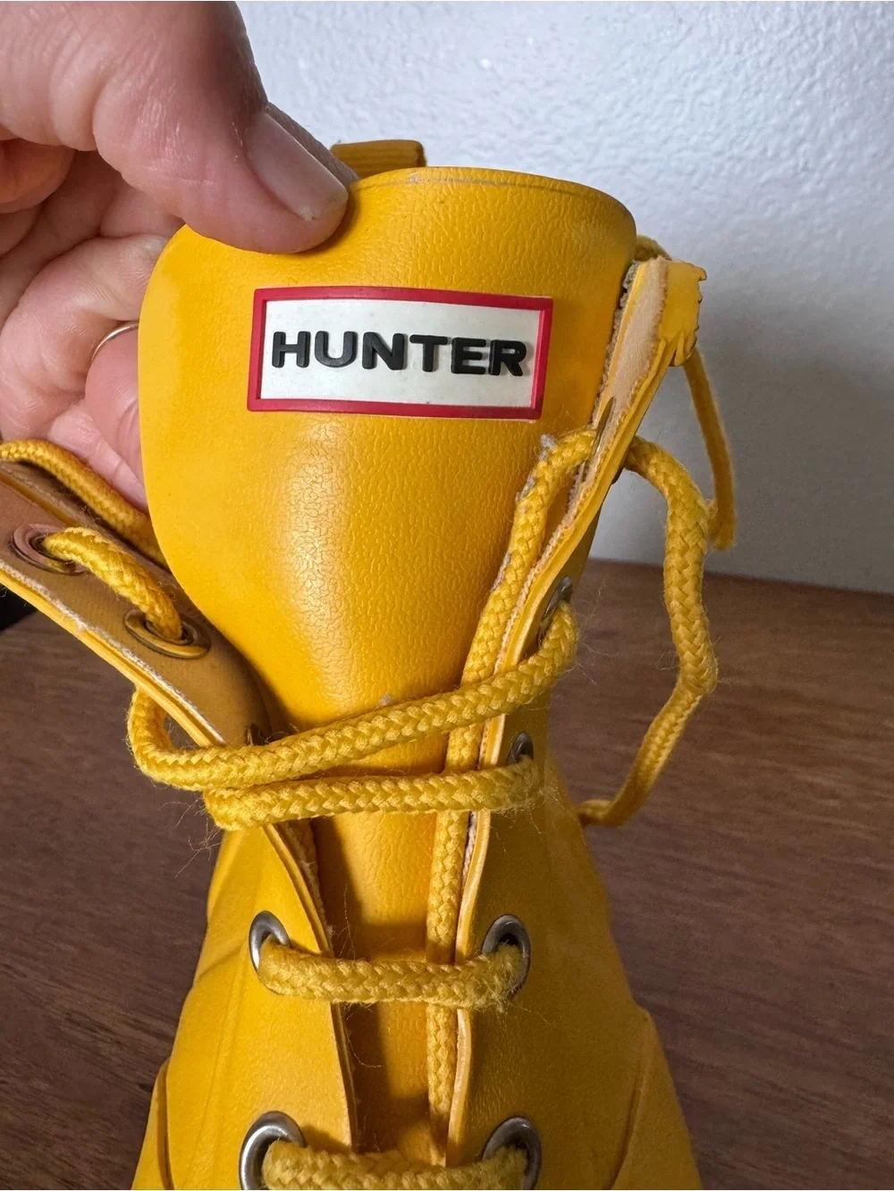 Hunter Yellow Original Play Lace Up Rain Boots Size 1